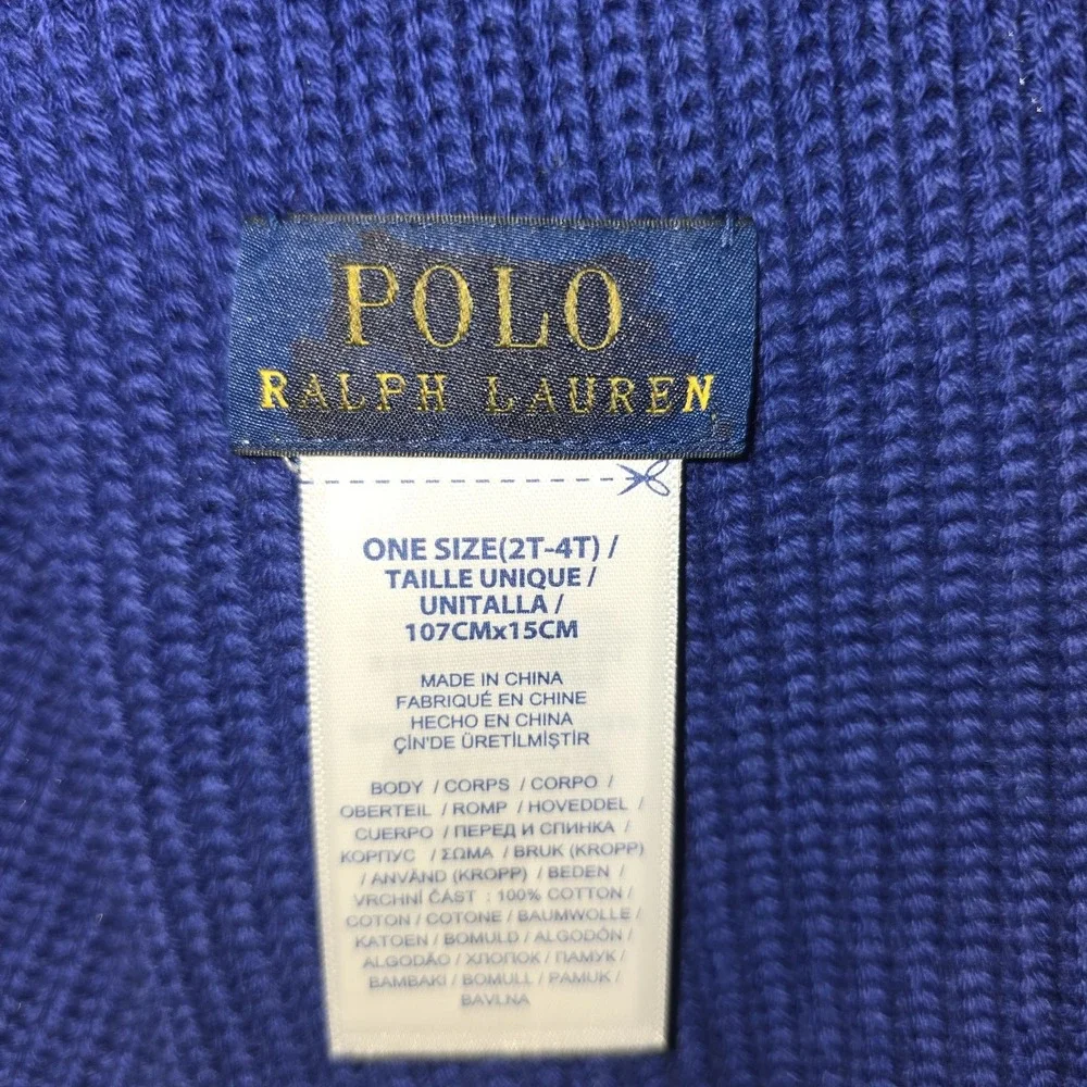 Polo Ralph Lauren Toddler Size 2T-4T Scarf Navy Blue w/ White POLO Kids Boy Girl